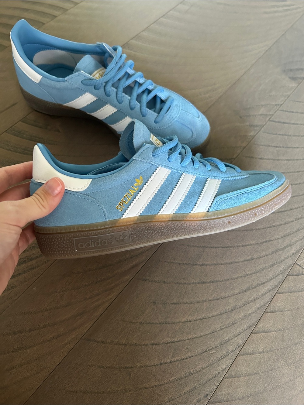 addidas Spezial Suede Sneakers in Sky Blue & White - Picture 3 of 6